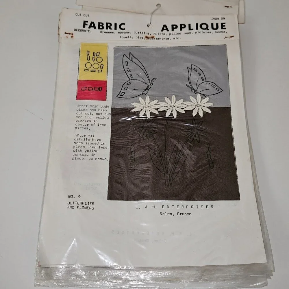 VTG 19 Fabric Applique Lot Red Apple Gray Dog Duck Lion Butterfly Flowers READ